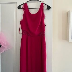 BCBG wedding guest dress with lace